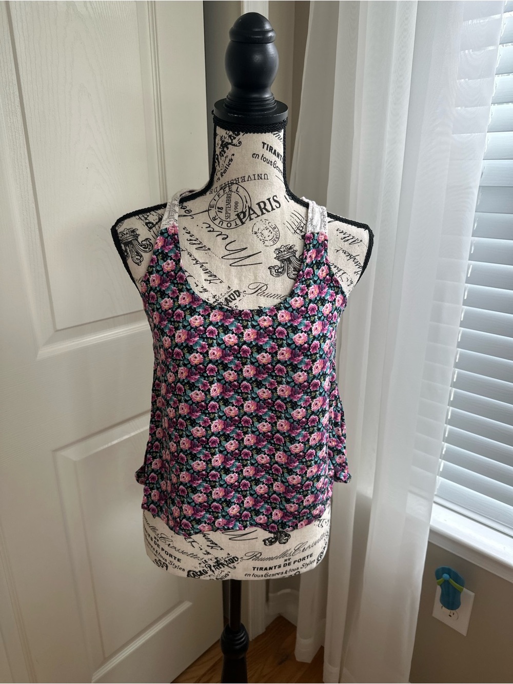 Forever 21 Floral Racerback Tank Top